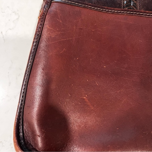 Brighton Brown Leather Braided Adjustable Strap Crossbody Bag - Picture 5 of 13